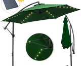 3m Parasol de avec éclairage solaire inclinable LED Parasol de balcon Parasol de marché UV40+ Parasol de jardin,Green - Hengda MMHD-1-46895681 726503213258